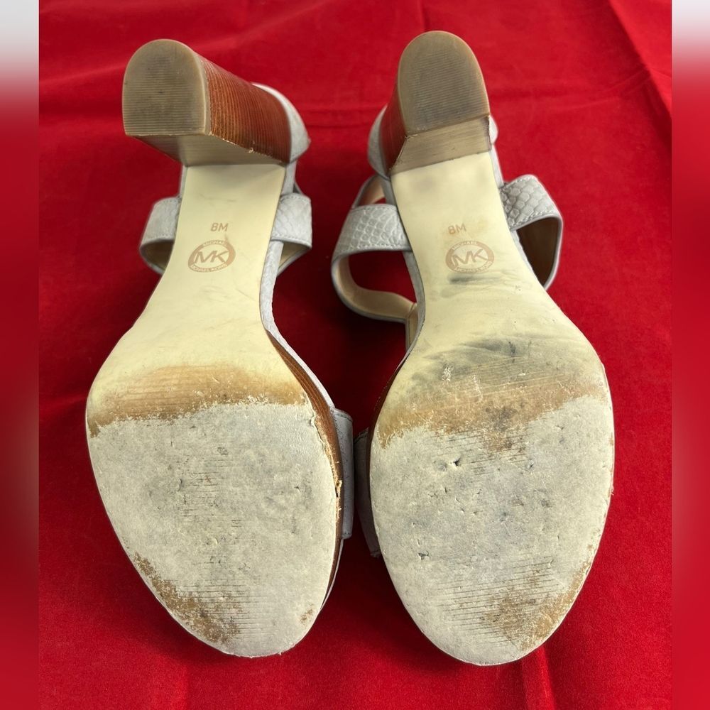 Michael Michael Kors Berkeley Snakeskin Leather T-Strap Platform Sandals, 8 - Picture 11 of 14